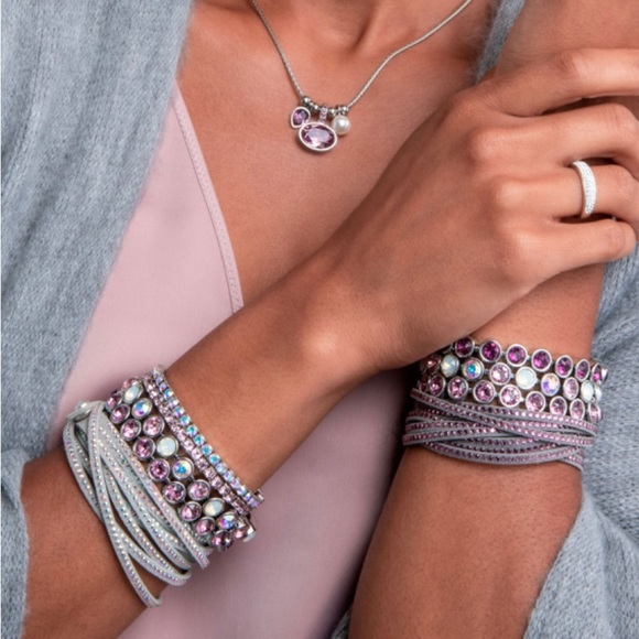 💎 Touchstone Crystal Iris Ice Bracelet Pink New - Picture 2 of 8